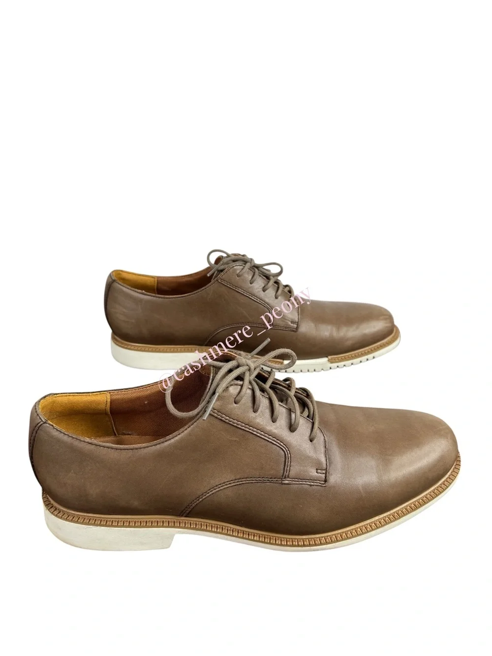 Cole Haan Mens Great Jones Plain Smoke Brown Leather Strap Oxford Size 12